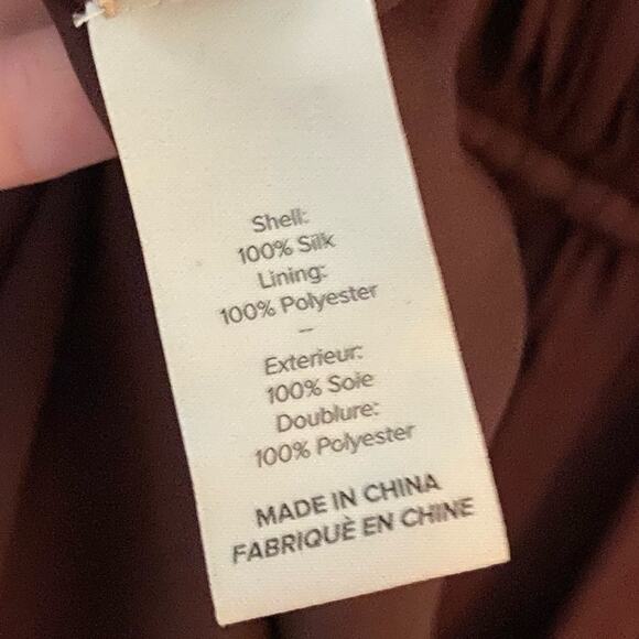 Cinq a Sept $380 Silk Lotus Pleated Dress In Rum Raisin. XS EUC - Picture 15 of 16